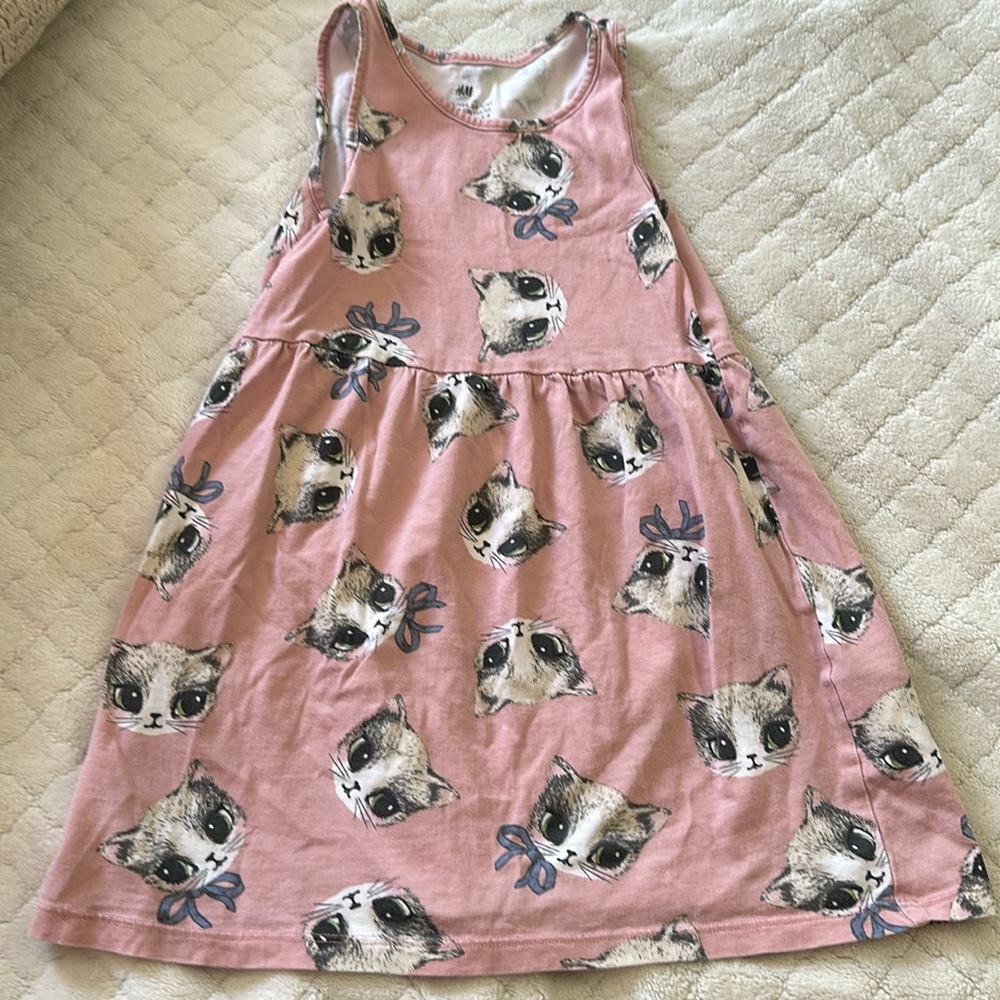 H&M dress cat print size 2/4